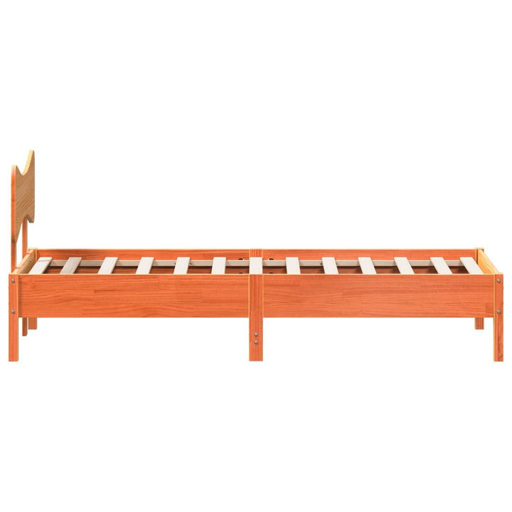 sengeramme uden madras 75x190 cm massivt fyrretræ gyldenbrun
