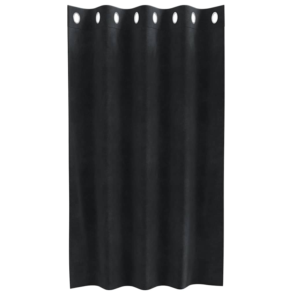 Mørklægningsgardiner 2 stk. Sort 140 x 140 cm Fløjl