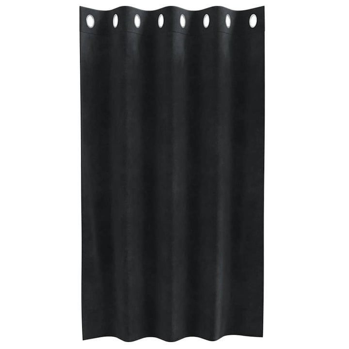 Mørklægningsgardiner 2 stk. Sort 140 x 140 cm Fløjl