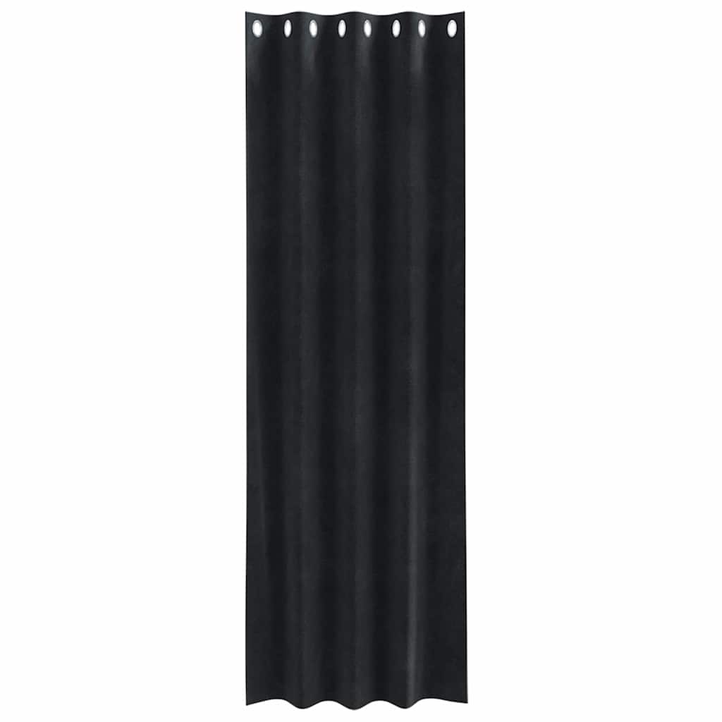 Mørklægningsgardiner 2 stk. Sort 140 x 245 cm Fløjl