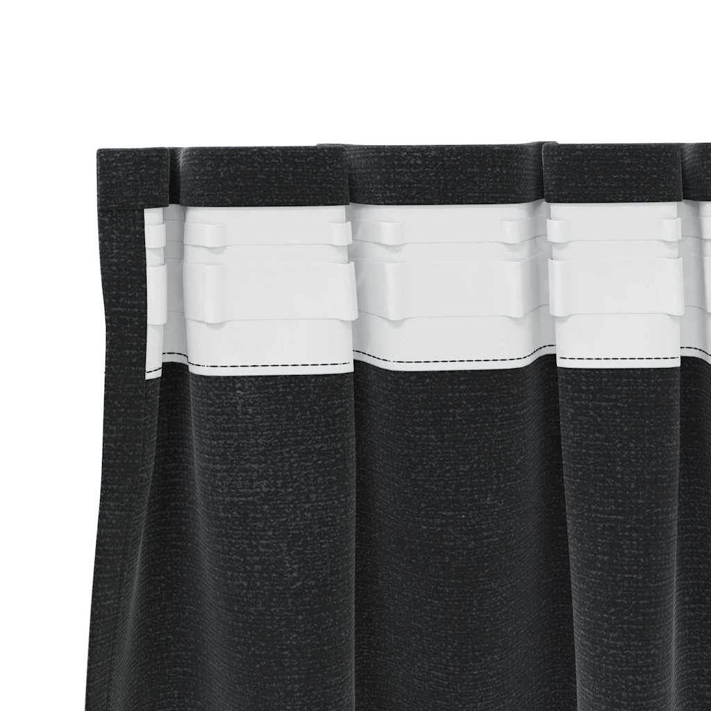 Mørklægningsgardiner 2 pcs Sort 140 x 140 cm Fløjl