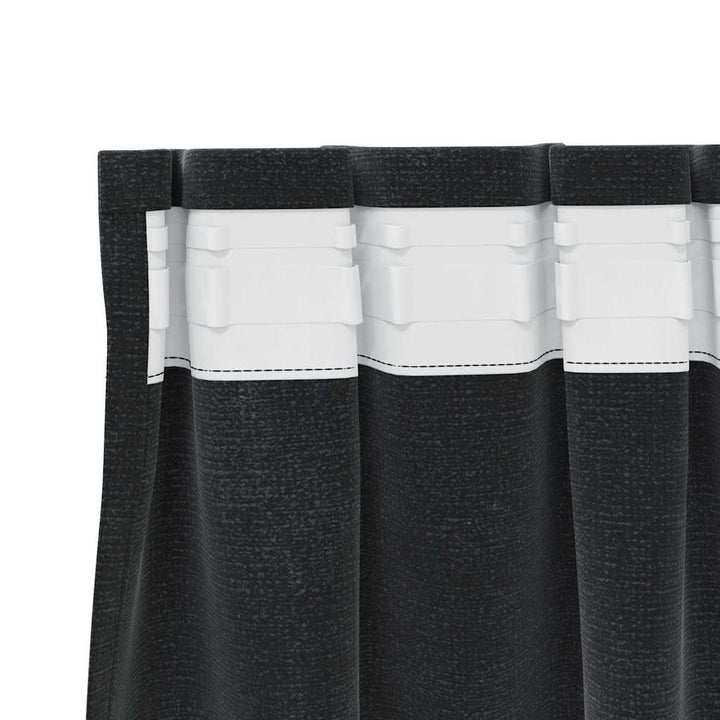 Mørklægningsgardiner 2 pcs Sort 140 x 140 cm Fløjl