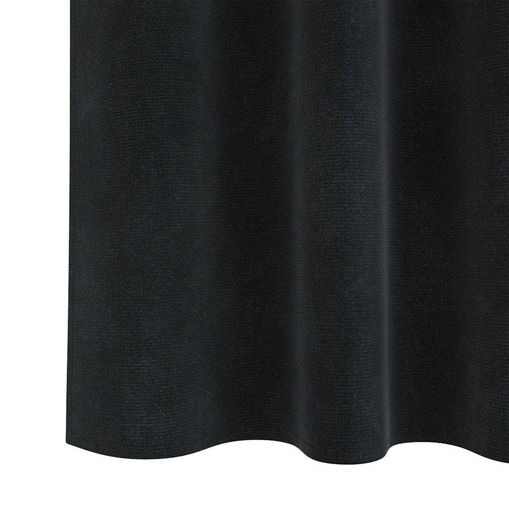 Mørklægningsgardiner 2 pcs Sort 140 x 140 cm Fløjl