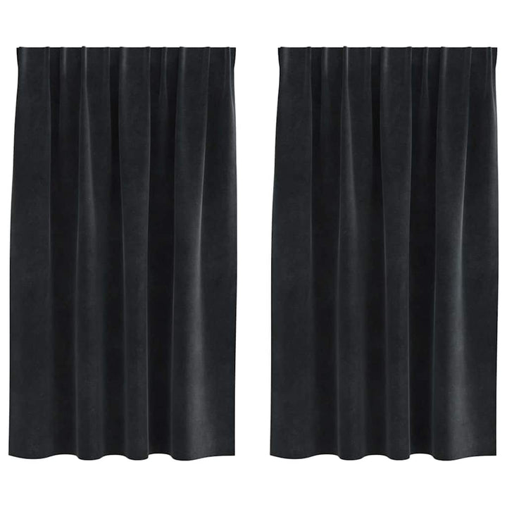 Mørklægningsgardiner 2 pcs Sort 140 x 140 cm Fløjl