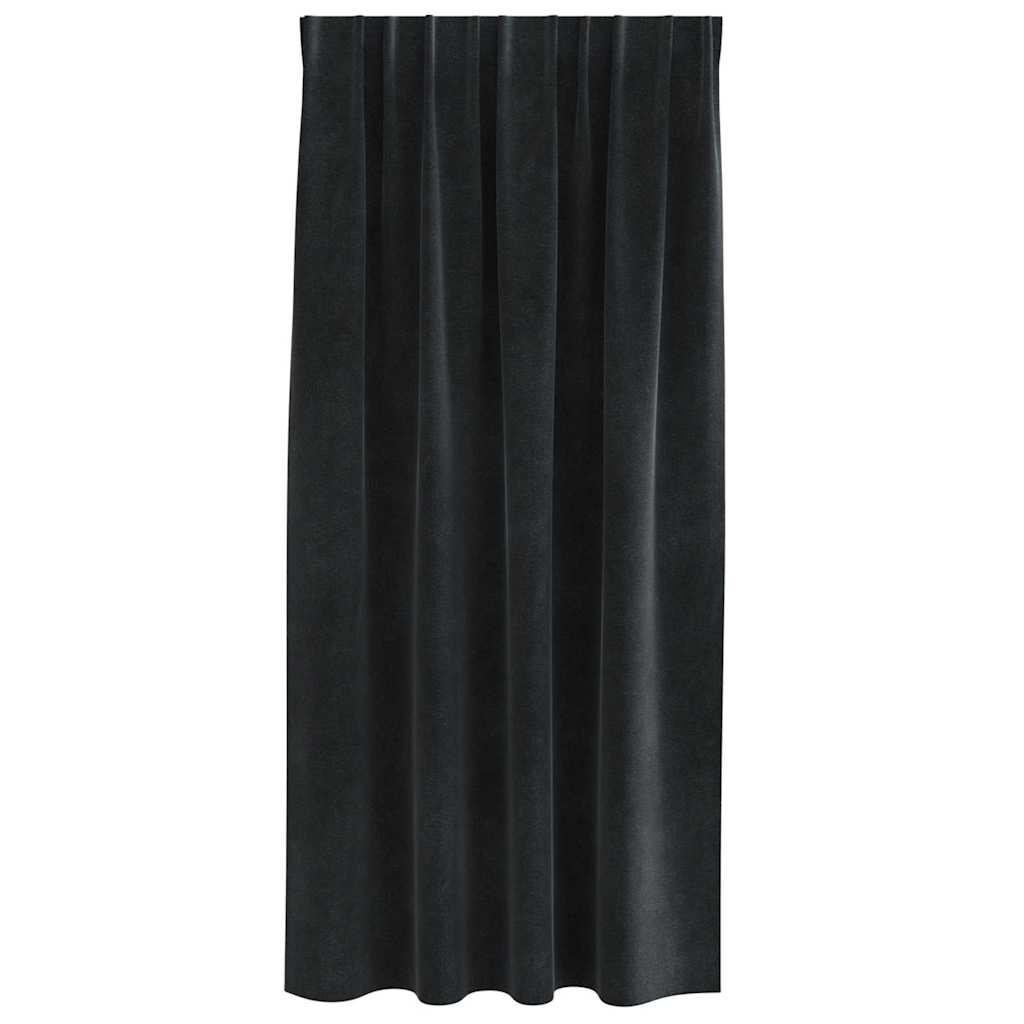 Mørklægningsgardiner 2 stk. Sort 140 x 175 cm Fløjl