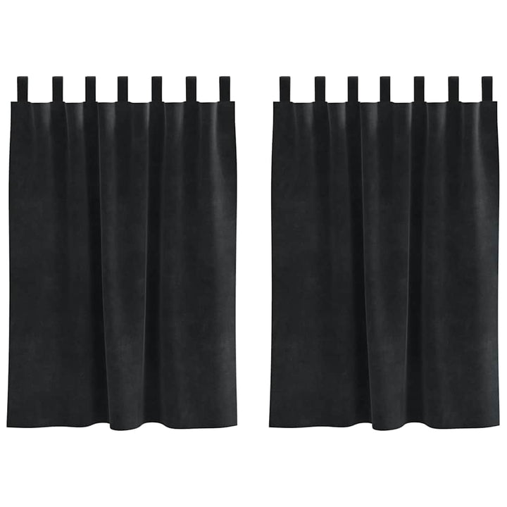 Mørklægningsgardiner 2 pcs Sort 140 x 140 cm Fløjl