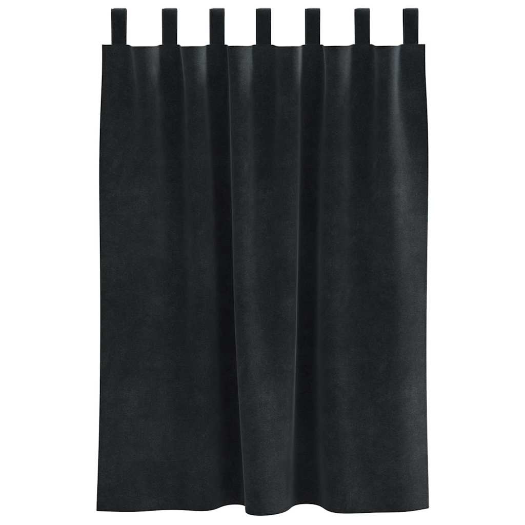Mørklægningsgardiner 2 pcs Sort 140 x 140 cm Fløjl