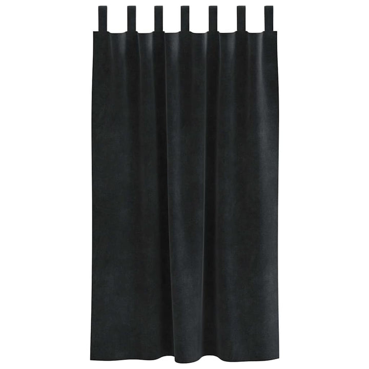 Mørklægningsgardiner 2 stk. Sort 140 x 175 cm Fløjl