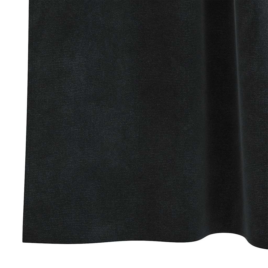 Mørklægningsgardiner 2 pcs Sort 140 x 225 cm Fløjl