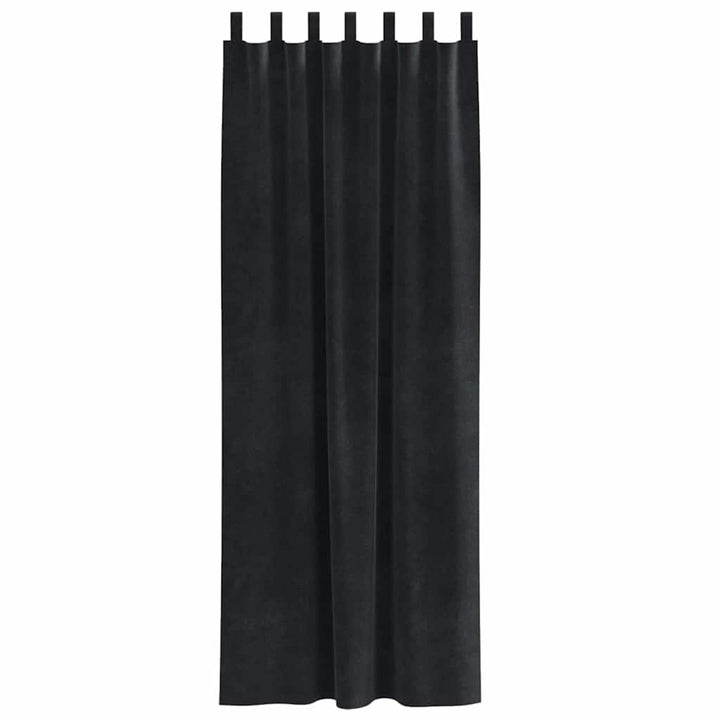 Mørklægningsgardiner 2 stk. Sort 140 x 245 cm Fløjl