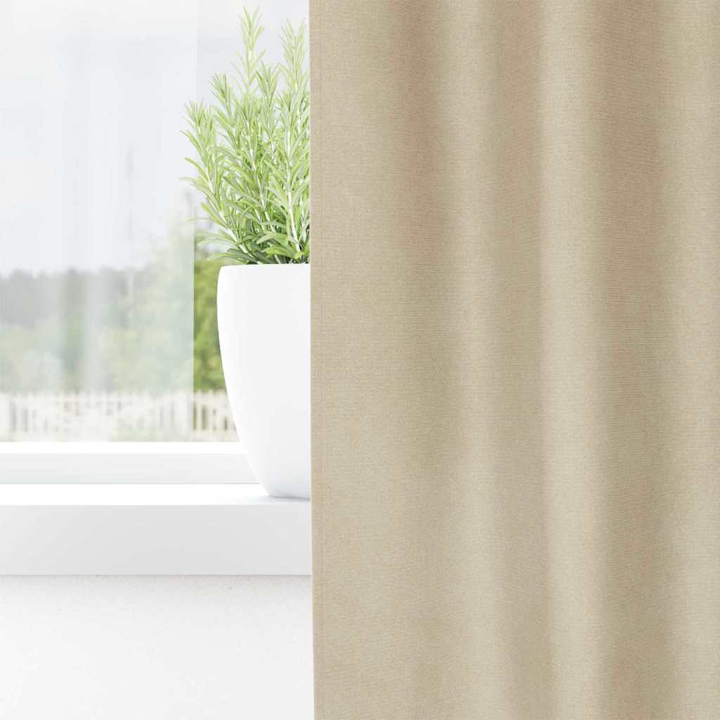 Mørklægningsgardiner 2 stk. Creme 140 x 140 cm Fløjl