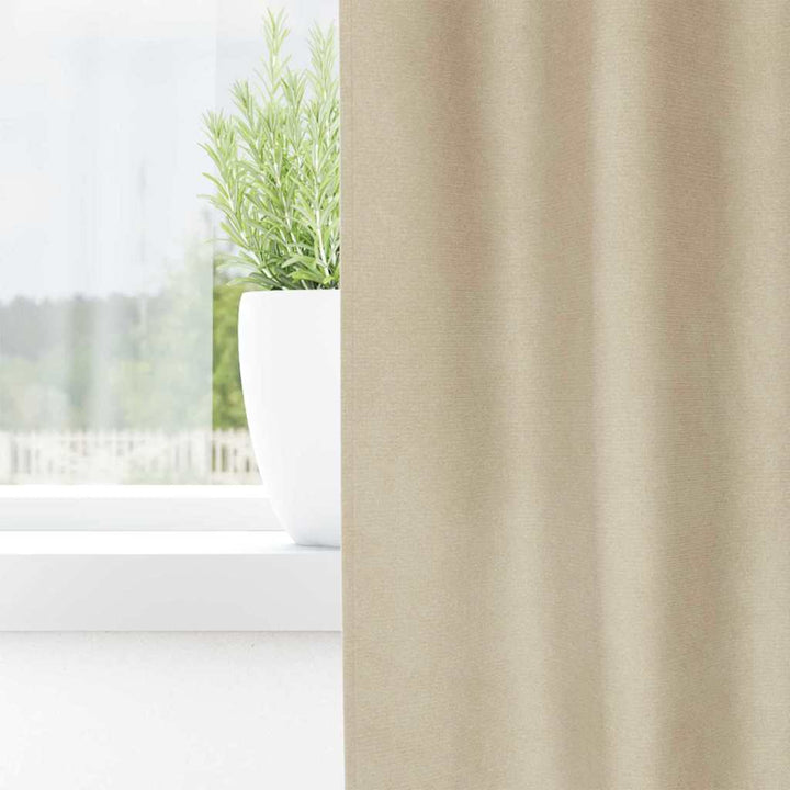 Mørklægningsgardiner 2 stk. Creme 140 x 140 cm Fløjl