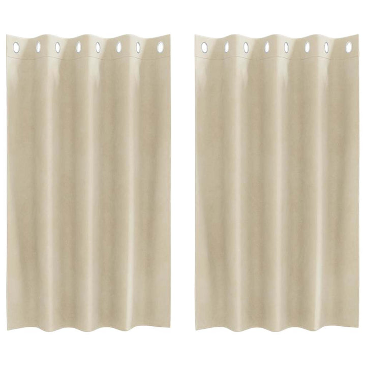 Mørklægningsgardiner 2 stk. Creme 140 x 140 cm Fløjl