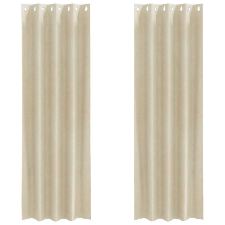Mørklægningsgardiner 2 stk. Creme 140 x 260 cm Fløjl