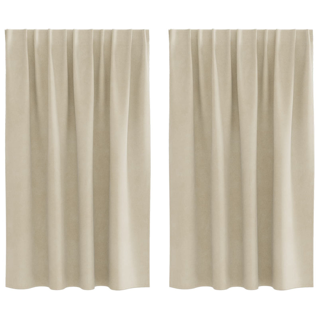 Mørklægningsgardiner 2 pcs Creme 140 x 140 cm Fløjl