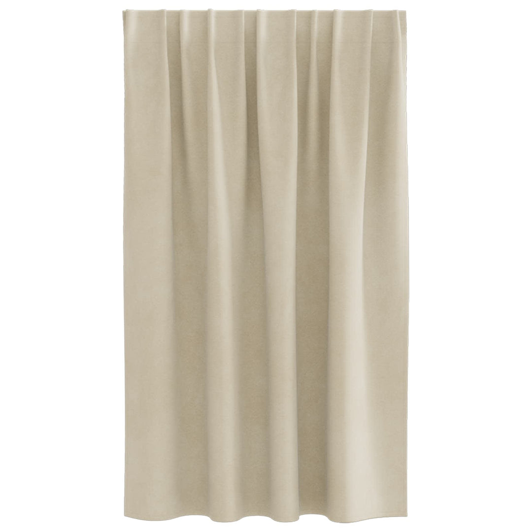 Mørklægningsgardiner 2 pcs Creme 140 x 140 cm Fløjl