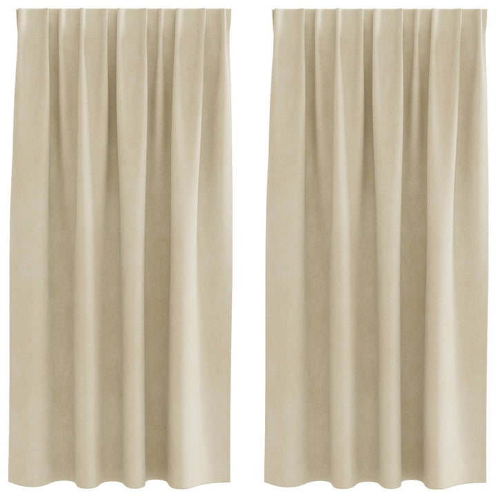 Mørklægningsgardiner 2 pcs Creme 140 x 175 cm Fløjl