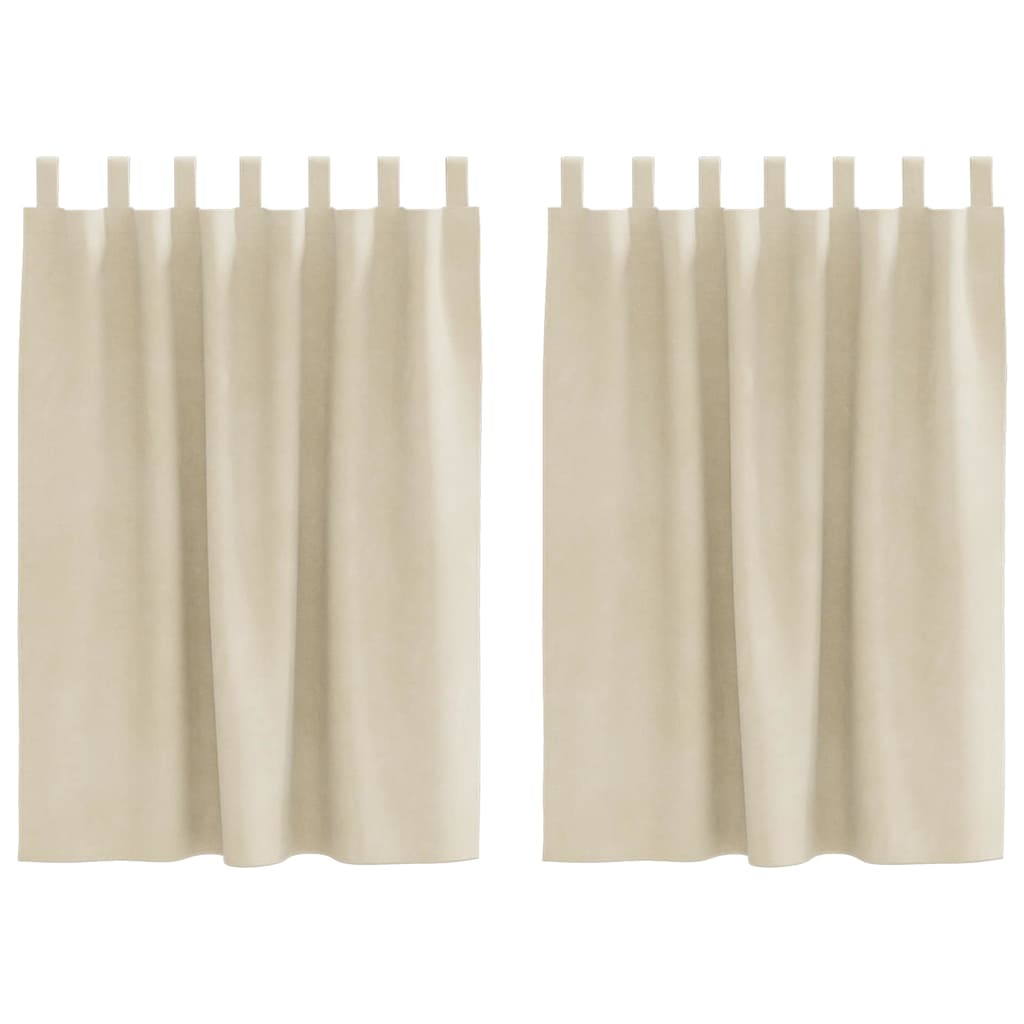 Mørklægningsgardiner 2 pcs Creme 140 x 140 cm Fløjl