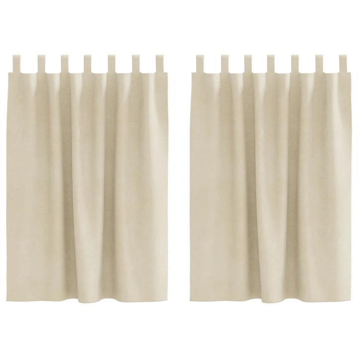 Mørklægningsgardiner 2 pcs Creme 140 x 140 cm Fløjl