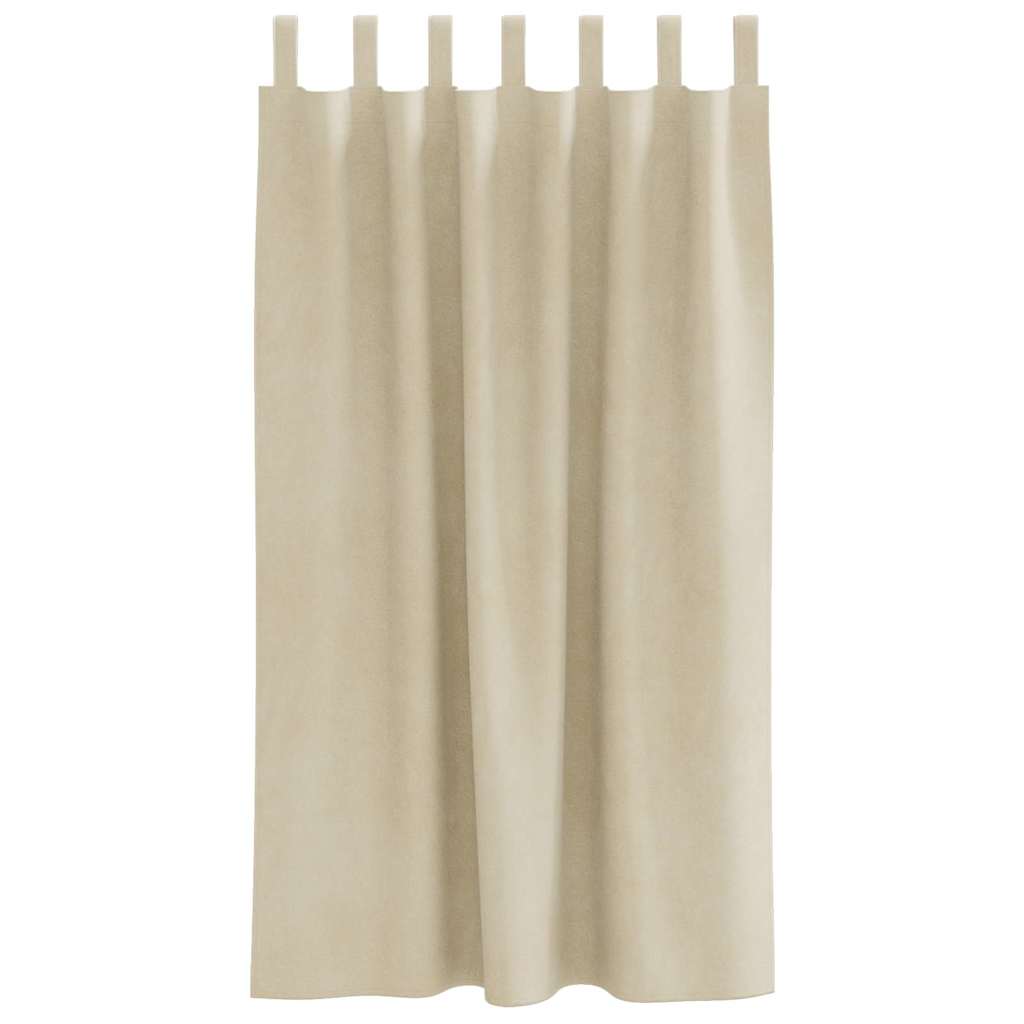 Mørklægningsgardiner 2 pcs Creme 140 x 175 cm Fløjl