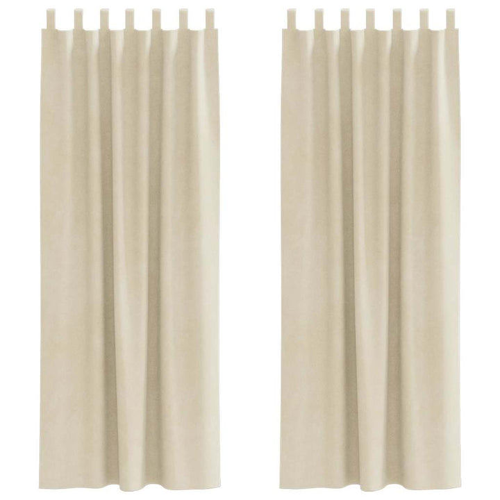 Mørklægningsgardiner 2 pcs Creme 140 x 225 cm Fløjl