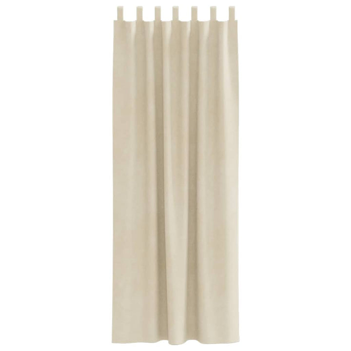 Mørklægningsgardiner 2 pcs Creme 140 x 225 cm Fløjl