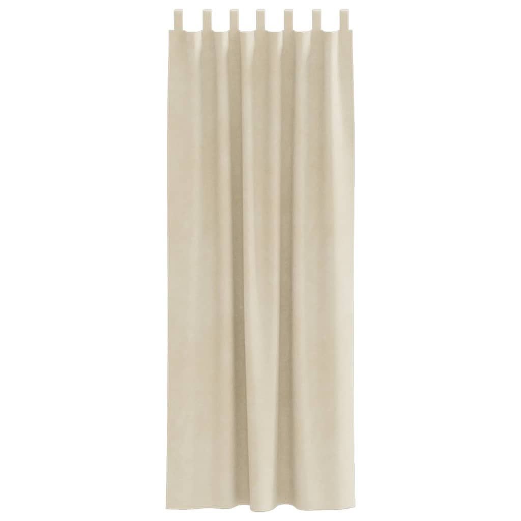 Mørklægningsgardiner 2 pcs Creme 140 x 245 cm Fløjl
