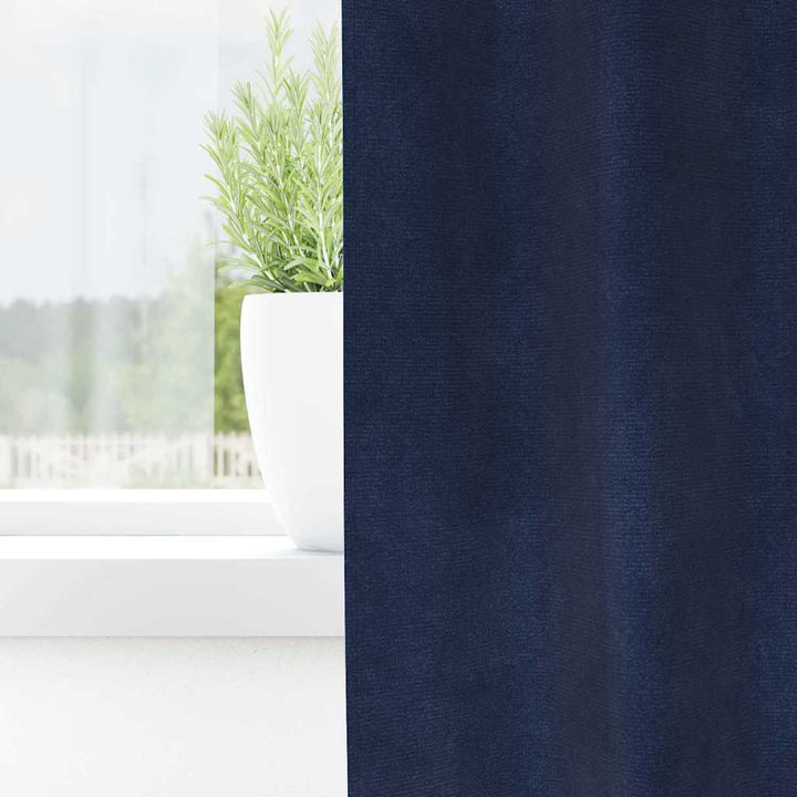 Mørklægningsgardiner 2 pcs Mørk blå 140 x 140 cm Fløjl