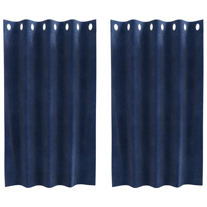 Mørklægningsgardiner 2 pcs Mørk blå 140 x 140 cm Fløjl