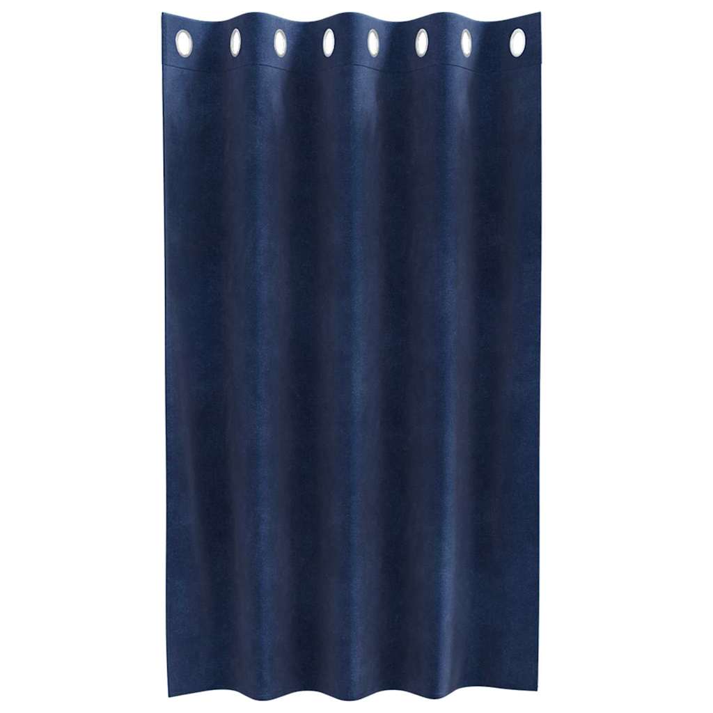 Mørklægningsgardiner 2 pcs Mørk blå 140 x 140 cm Fløjl