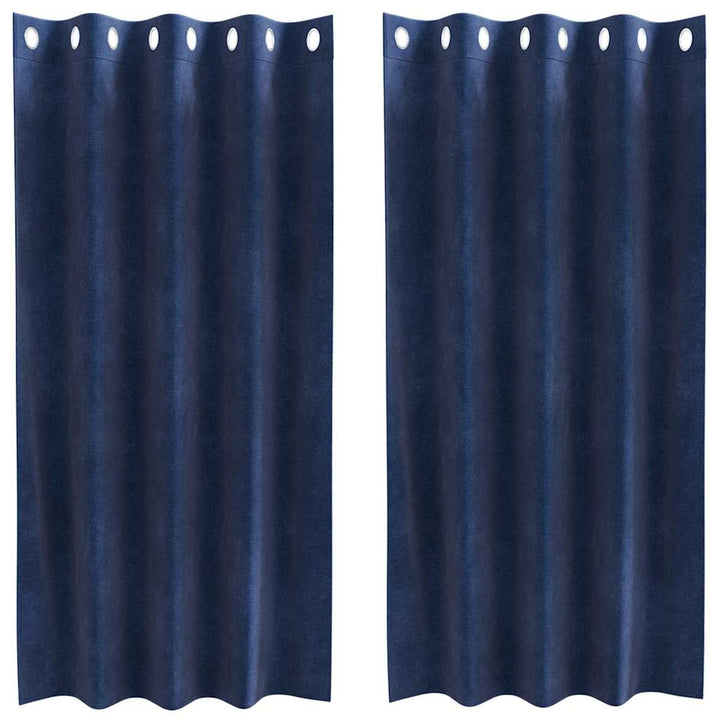 Mørklægningsgardiner 2 pcs Mørk blå 140 x 175 cm Fløjl