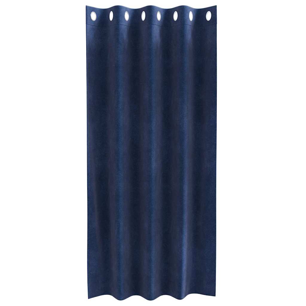 Mørklægningsgardiner 2 pcs Mørk blå 140 x 175 cm Fløjl