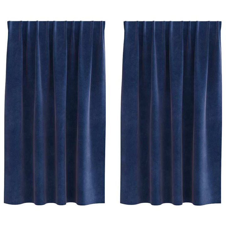 Mørklægningsgardiner 2 pcs Mørk blå 140 x 140 cm Fløjl