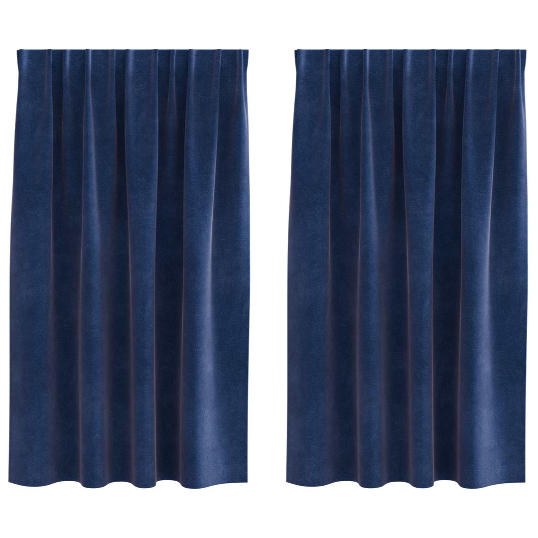 Mørklægningsgardiner 2 pcs Mørk blå 140 x 175 cm Fløjl