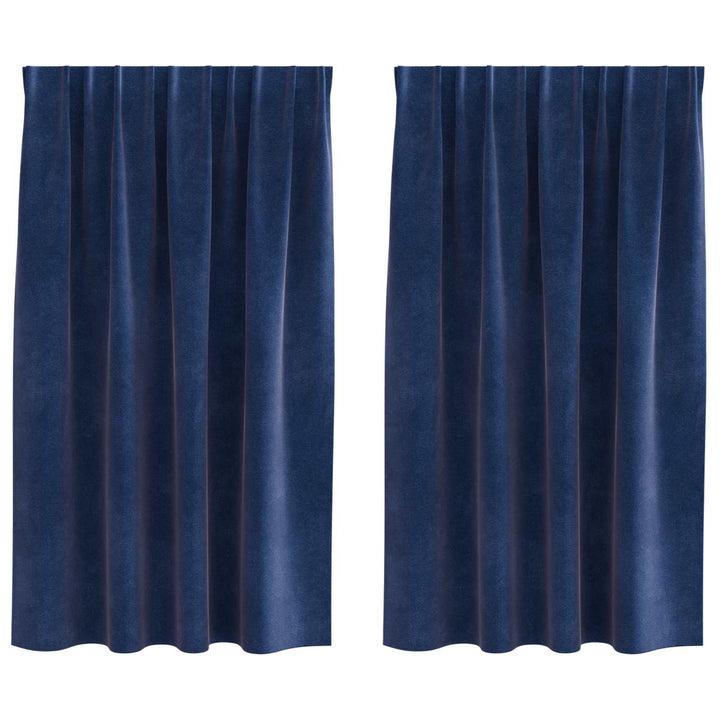Mørklægningsgardiner 2 pcs Mørk blå 140 x 175 cm Fløjl