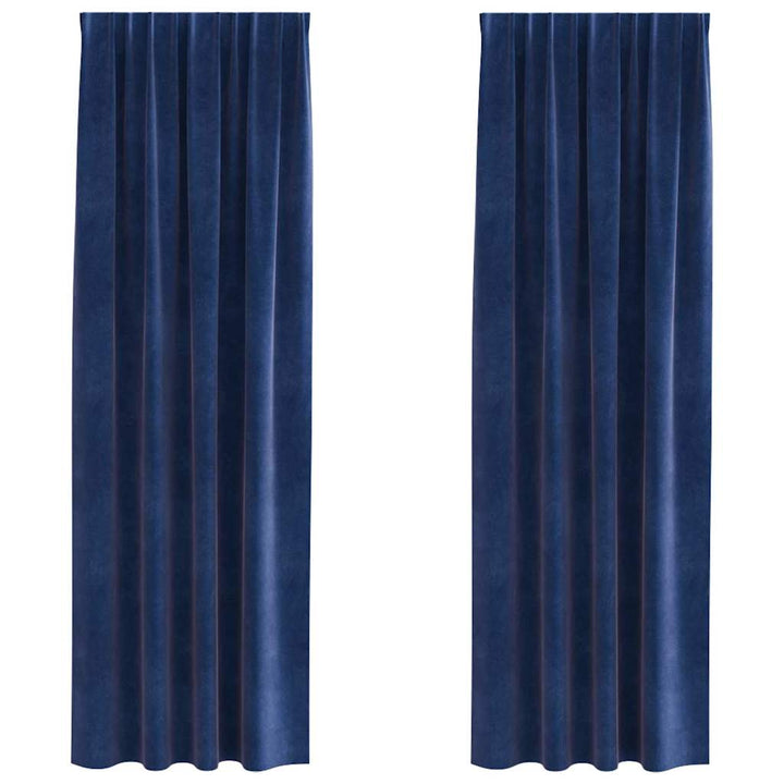 Mørklægningsgardiner 2 pcs Mørk blå 140 x 245 cm Fløjl