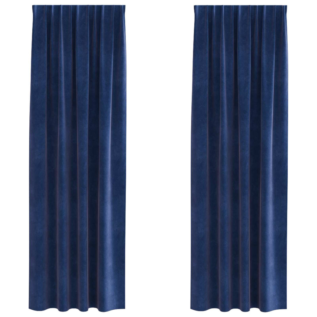 Mørklægningsgardiner 2 pcs Mørk blå 140 x 260 cm Fløjl