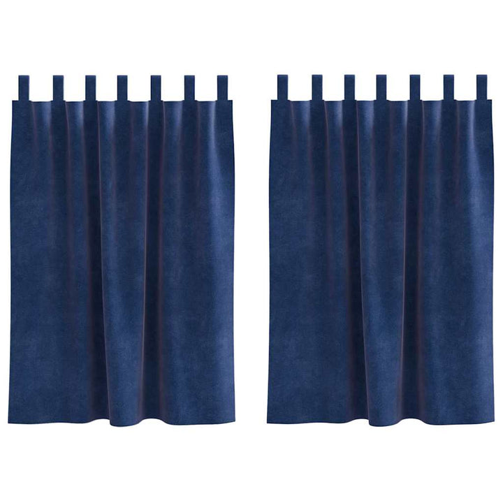 Mørklægningsgardiner 2 pcs Mørk blå 140 x 140 cm Fløjl