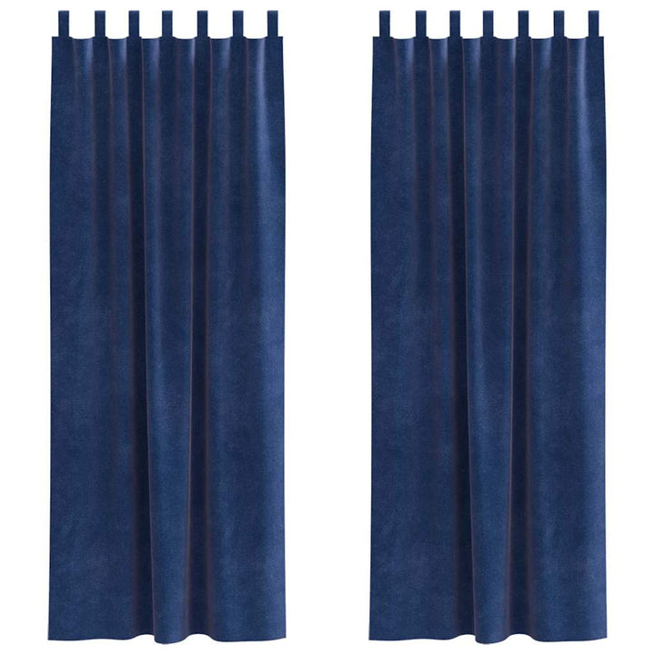 Mørklægningsgardiner 2 pcs Mørk blå 140 x 260 cm Fløjl