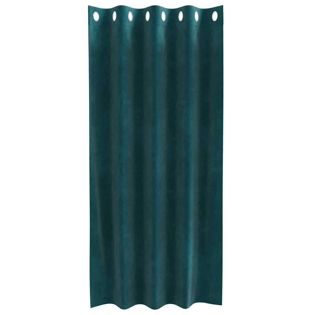 Mørklægningsgardiner 2 pcs Mørkegrøn 140 x 175 cm Fløjl