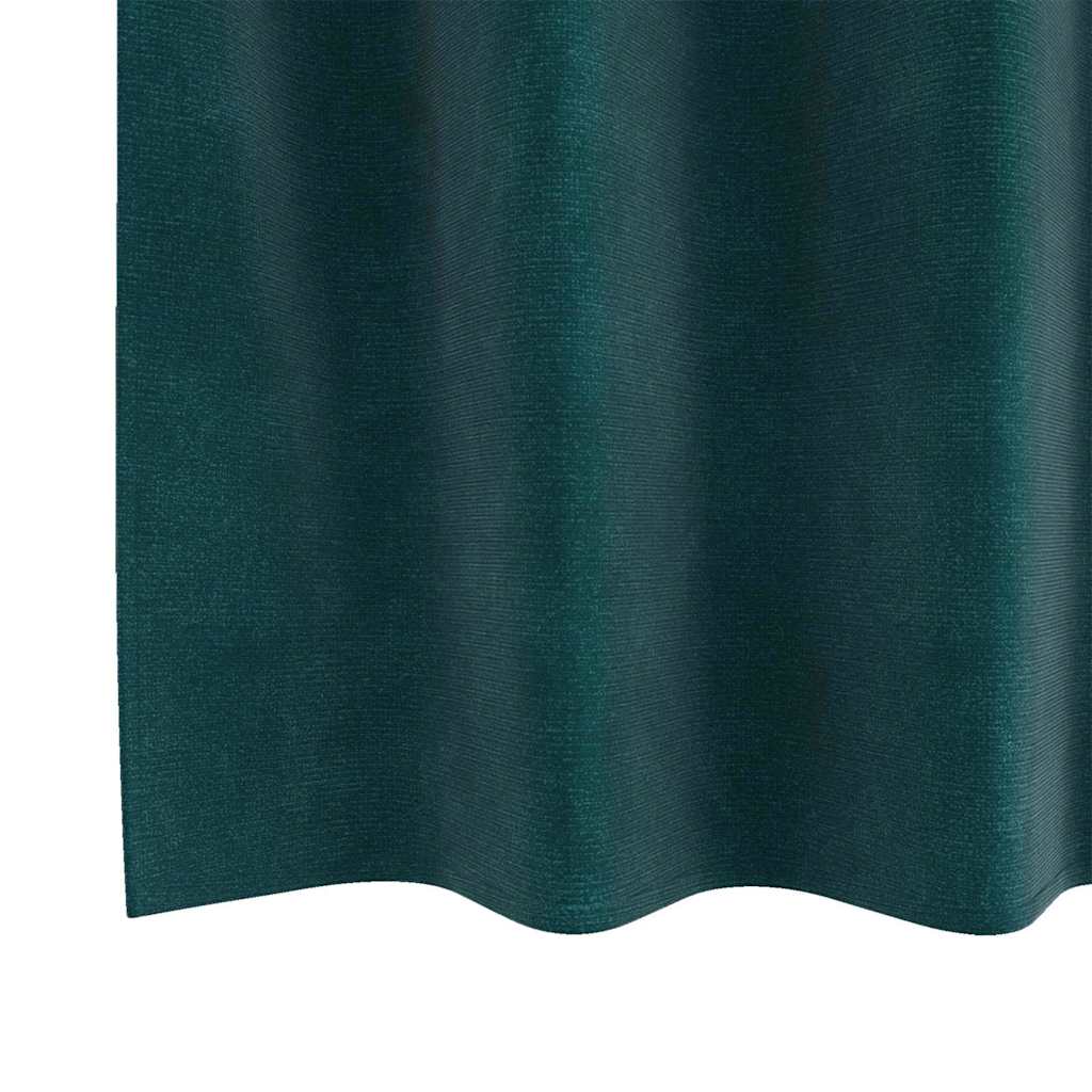 Mørklægningsgardiner 2 pcs Mørkegrøn 140 x 260 cm Fløjl