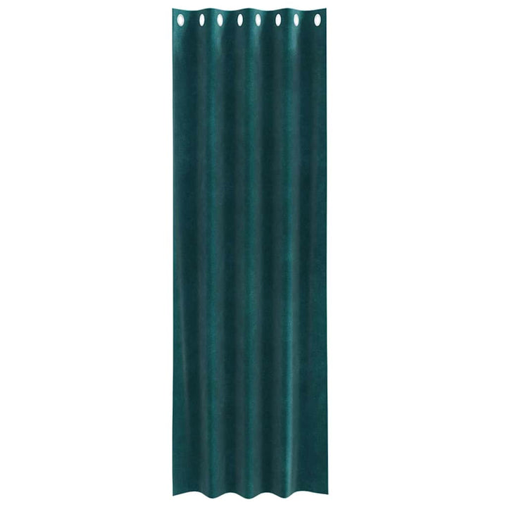 Mørklægningsgardiner 2 pcs Mørkegrøn 140 x 260 cm Fløjl