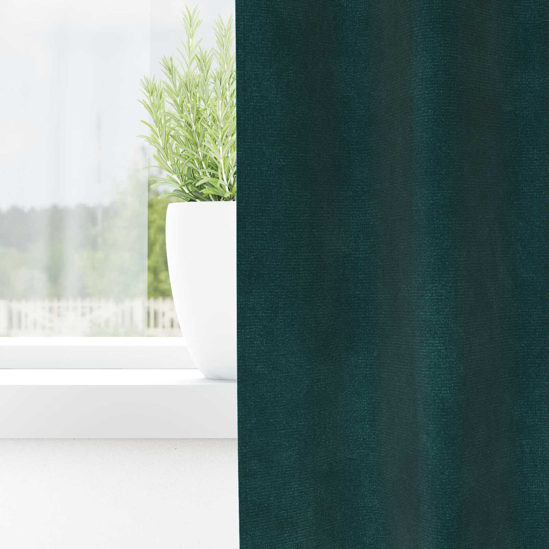 Mørklægningsgardiner 2 pcs Mørkegrøn 140 x 175 cm Fløjl