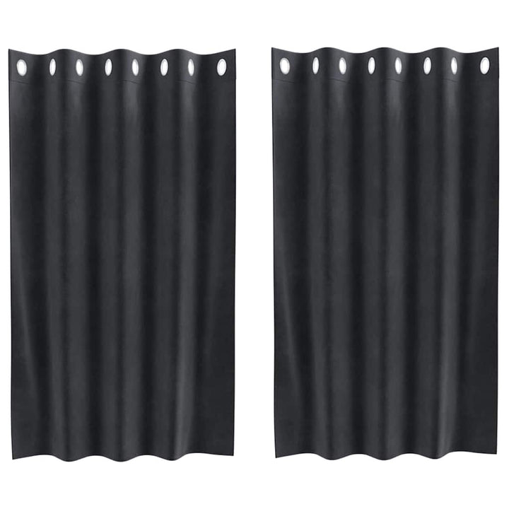 Mørklægningsgardiner 2 stk. Mørkegrå 140 x 140 cm Fløjl