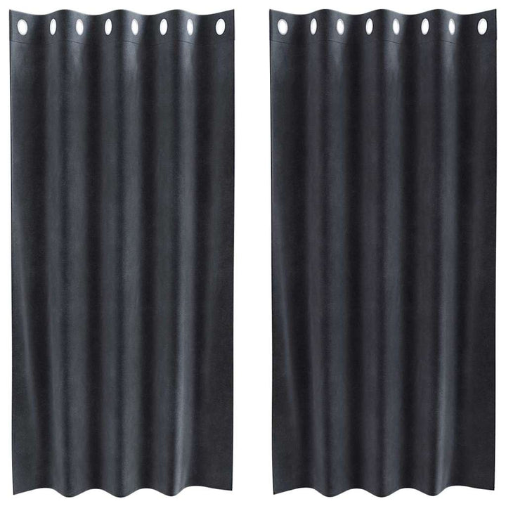 Mørklægningsgardiner 2 stk. Mørkegrå 140 x 175 cm Fløjl