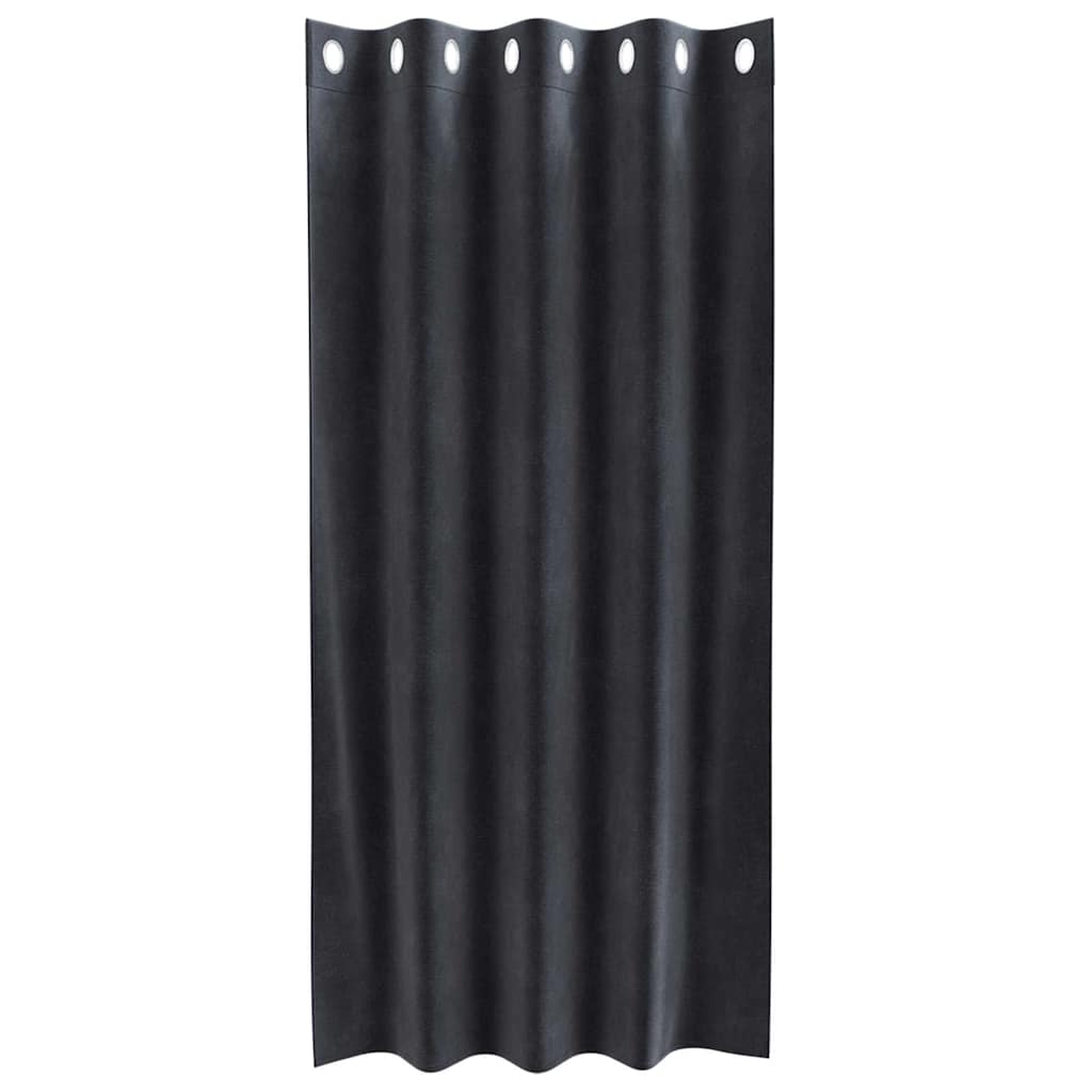 Mørklægningsgardiner 2 stk. Mørkegrå 140 x 175 cm Fløjl