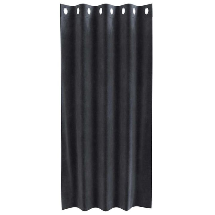 Mørklægningsgardiner 2 stk. Mørkegrå 140 x 175 cm Fløjl