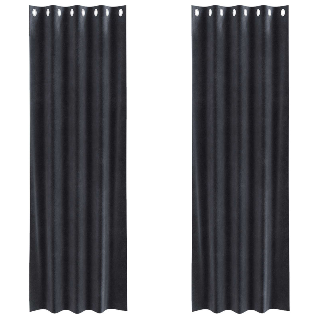 Mørklægningsgardiner 2 pcs Mørkegrå 140 x 245 cm Fløjl