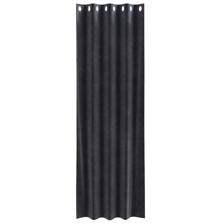 Mørklægningsgardiner 2 pcs Mørkegrå 140 x 245 cm Fløjl