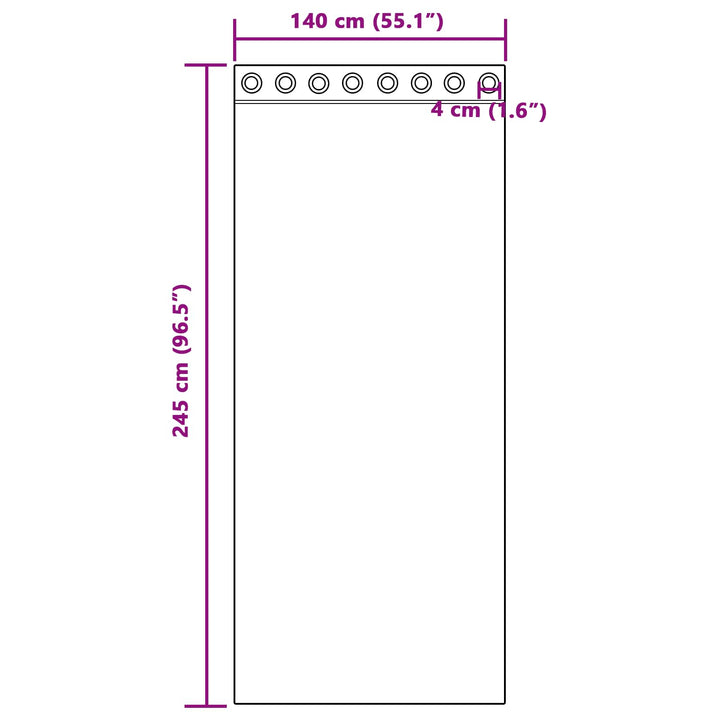 Mørklægningsgardiner 2 pcs Mørkegrå 140 x 245 cm Fløjl